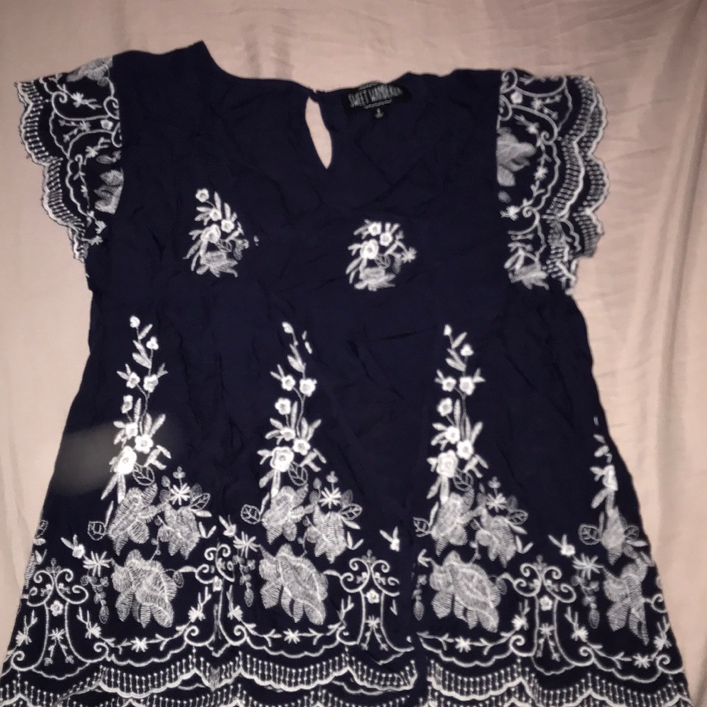 Adorable Navy and White Shirt!